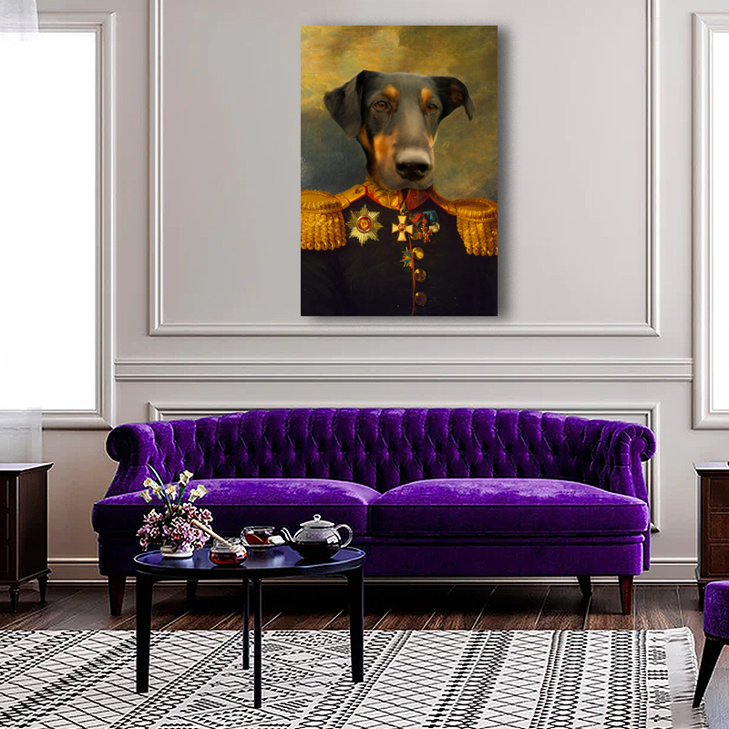 The Army Captain Pet - Custom Pet Portrait